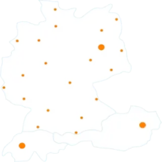 Landkarte von Deutschland, Österreich & Schweiz